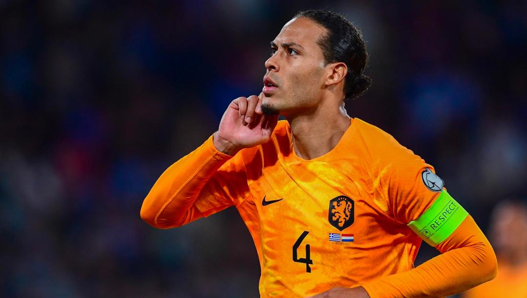 Virgil van Dijk scores for a win over Greece