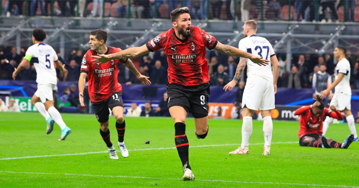 Olivier Giroud scored his first Champions League goal of the season