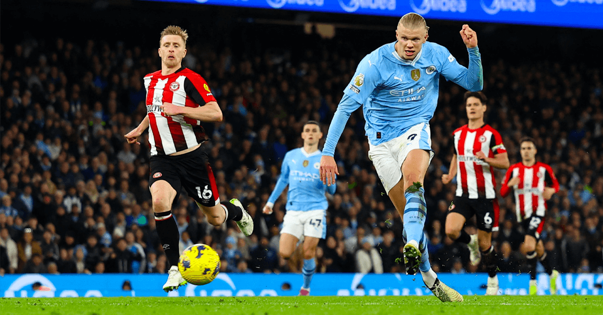 Erling Haaland sends Man City to the top of PL